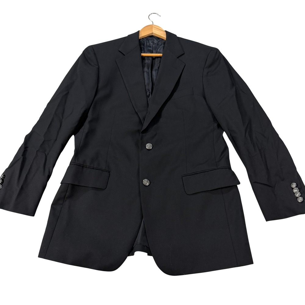 Brooks Brothers 346 Mens 38R Black Wool 2-Button Blazer Sport Coat Jacket Casual